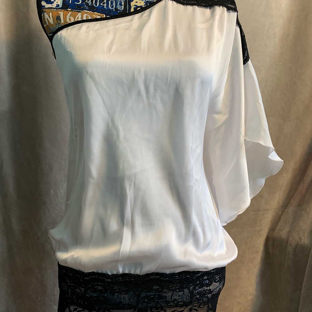 Off shoulder silky top